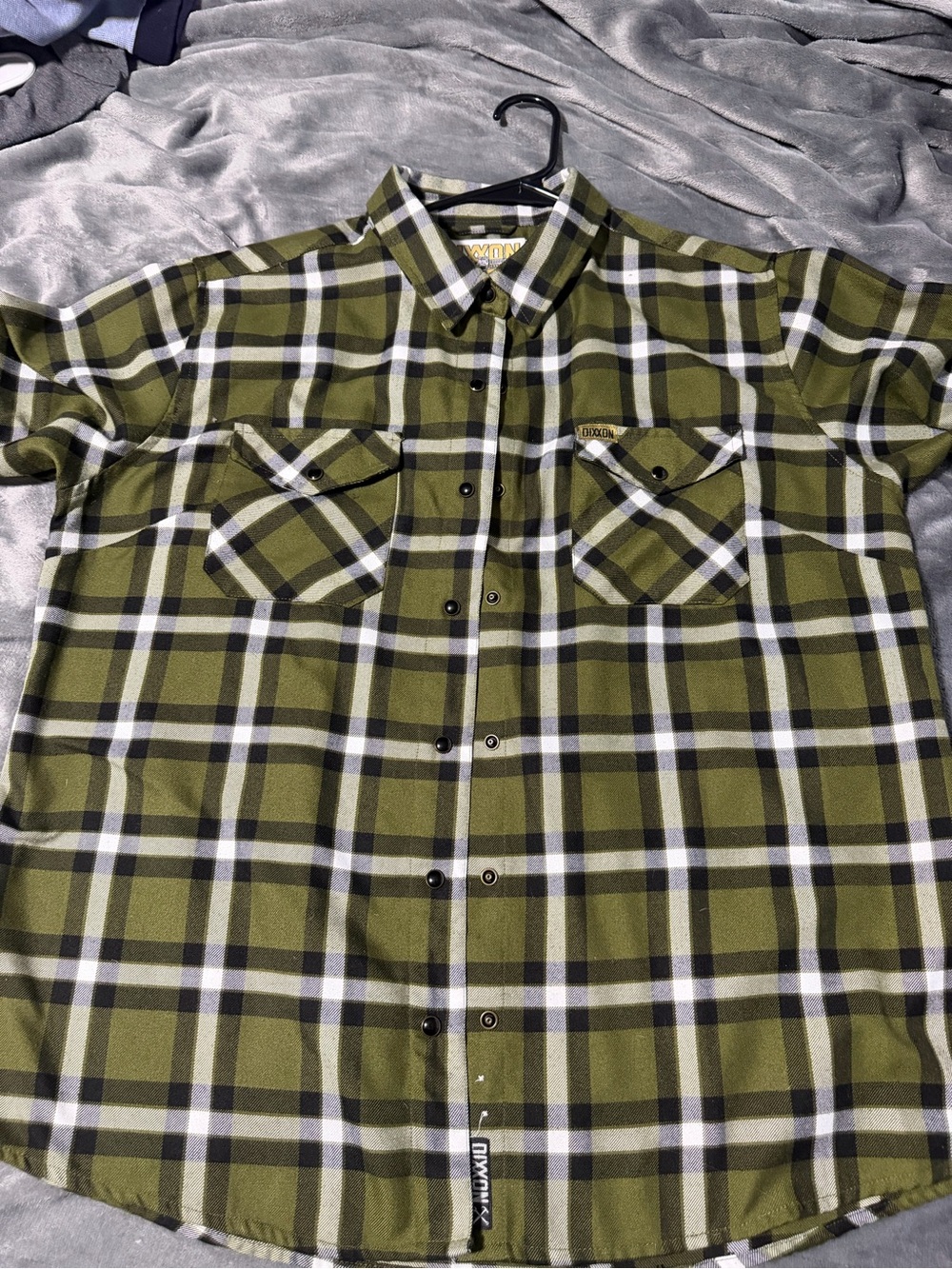 DIXXON Olive Green Plaid Button-Down Shirt